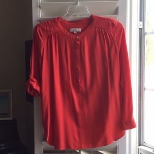 Long sleeve roll tab blouse
